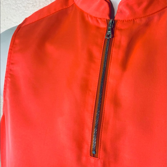 J Brand Neon Orange/Pink Zipper Collar Tank Top - Picture 4 of 8